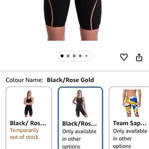 Speedo Women's Black and Rose Gold Bike Shorts